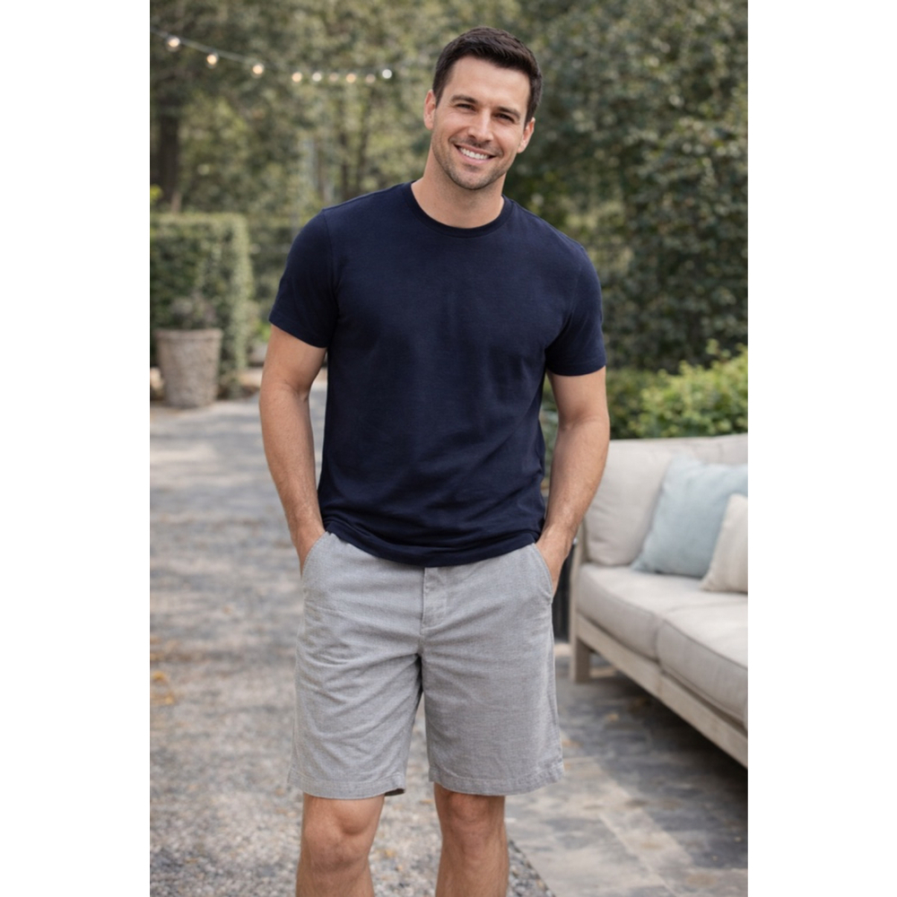 Men's George Grey Stripe Walk Flat Front Shorts Waist 42